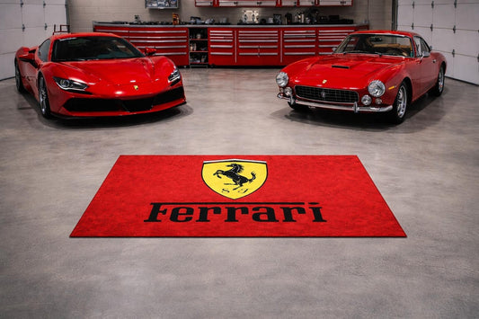 Ferrari Garagen Teppich 150x220 cm Luxus Auto Teppich Garage Wohnzimmer Showroom Rug