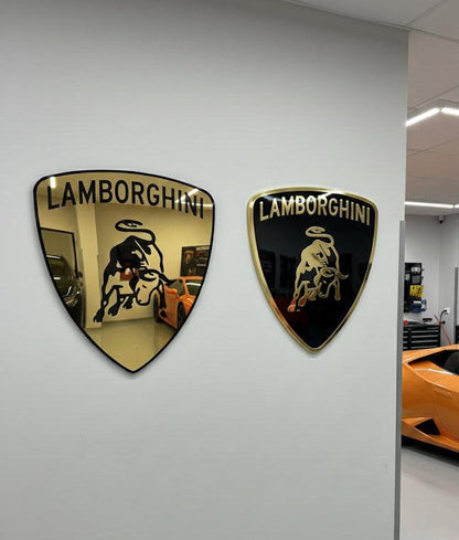 Lamborghini Logo Wandschild Garage Premium Wanddeko für Auto Liebhaber Geschenk Männer