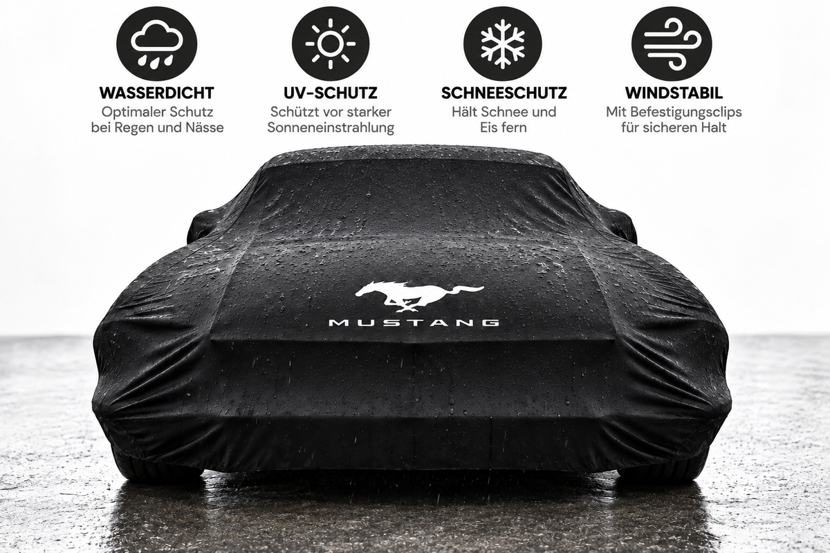 Mustang Autoabdeckung – Wasserdicht & Maßgeschneidert für alle Modelle