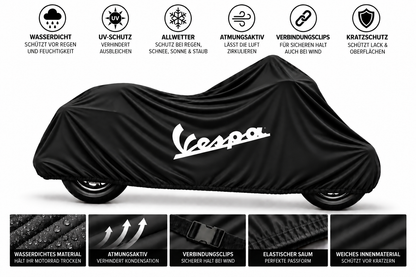 Vespa Motorrad Outdoor Schutzabdeckung Regen-, Sonne- & Staubschutz