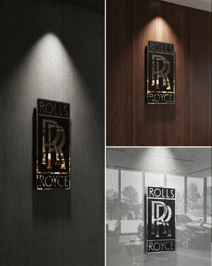 Rolls Royce Logo Wandschild für die Garage Deko Wandkunst