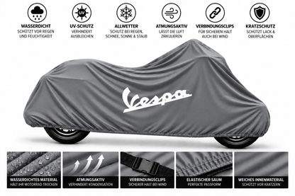 Vespa Motorrad Outdoor Schutzabdeckung Regen-, Sonne- & Staubschutz