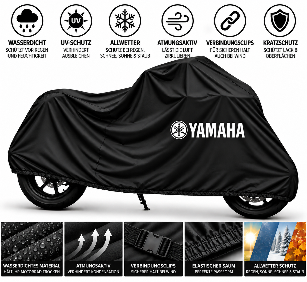 Yamaha Motorrad Outdoor Schutzabdeckung Regen-, Sonne- & Staubschutz