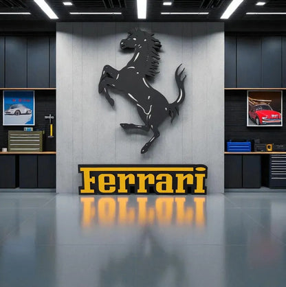 Ferrari Logo Wandschild für die Garage Deko Wandkunst
