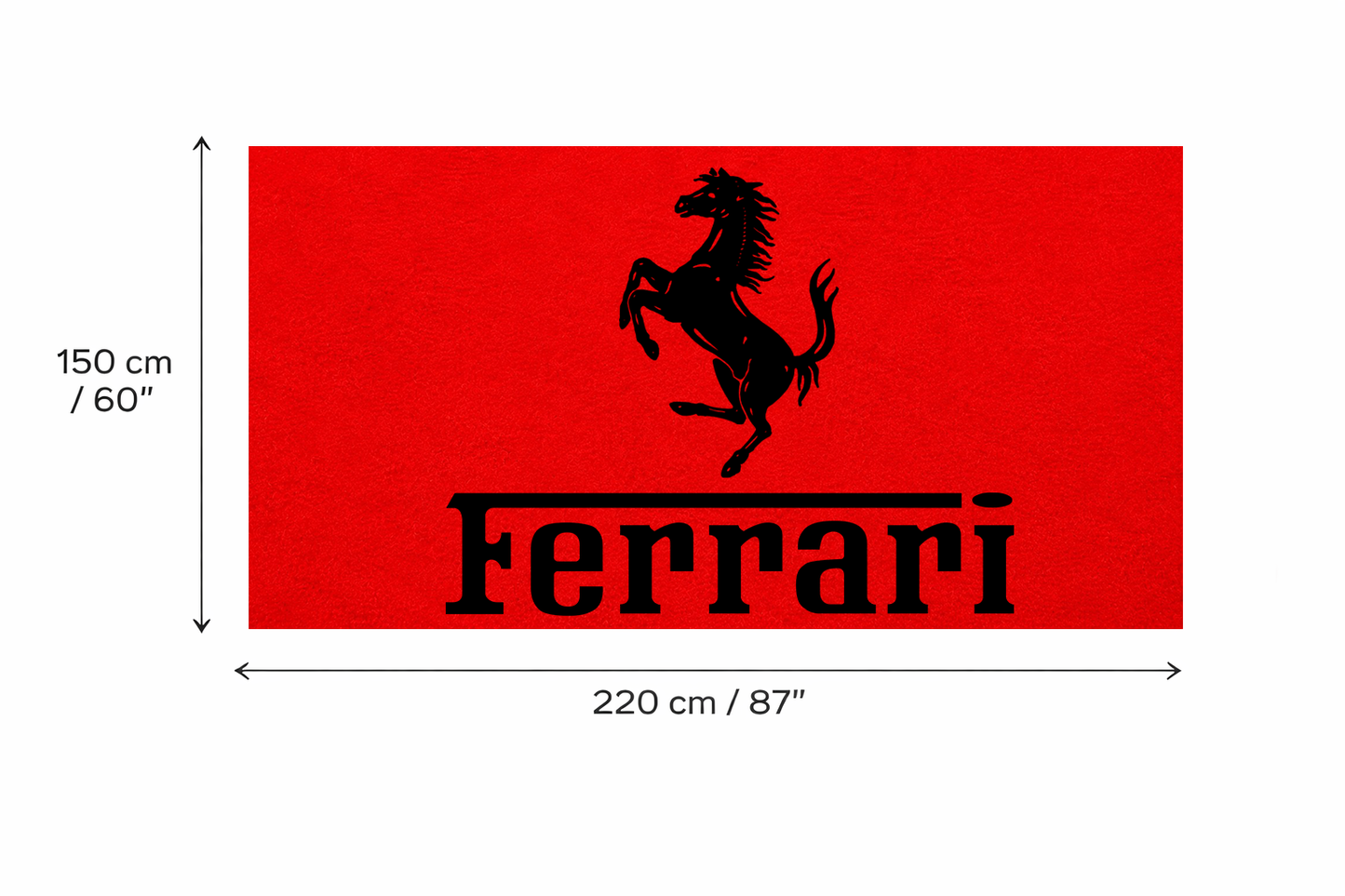 Ferrari Garagen Teppich 150x220 cm Luxus Auto Teppich Garage Wohnzimmer Showroom Rug