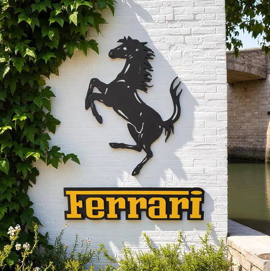 Ferrari Logo Wandschild für die Garage Deko Wandkunst