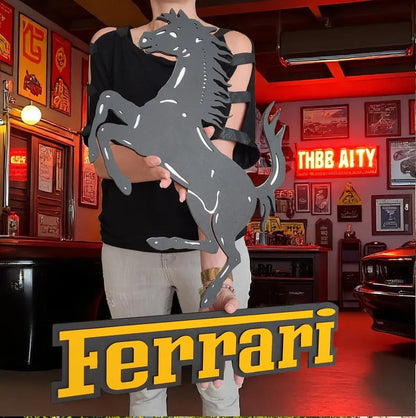 Ferrari Logo Wandschild für die Garage Deko Wandkunst