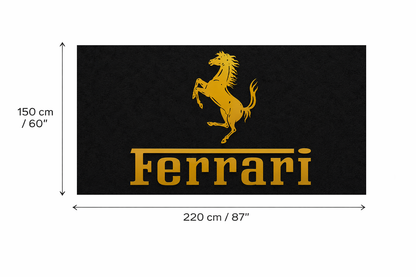 Ferrari Garagen Teppich 150x220 cm Luxus Auto Teppich Garage Wohnzimmer Showroom Rug