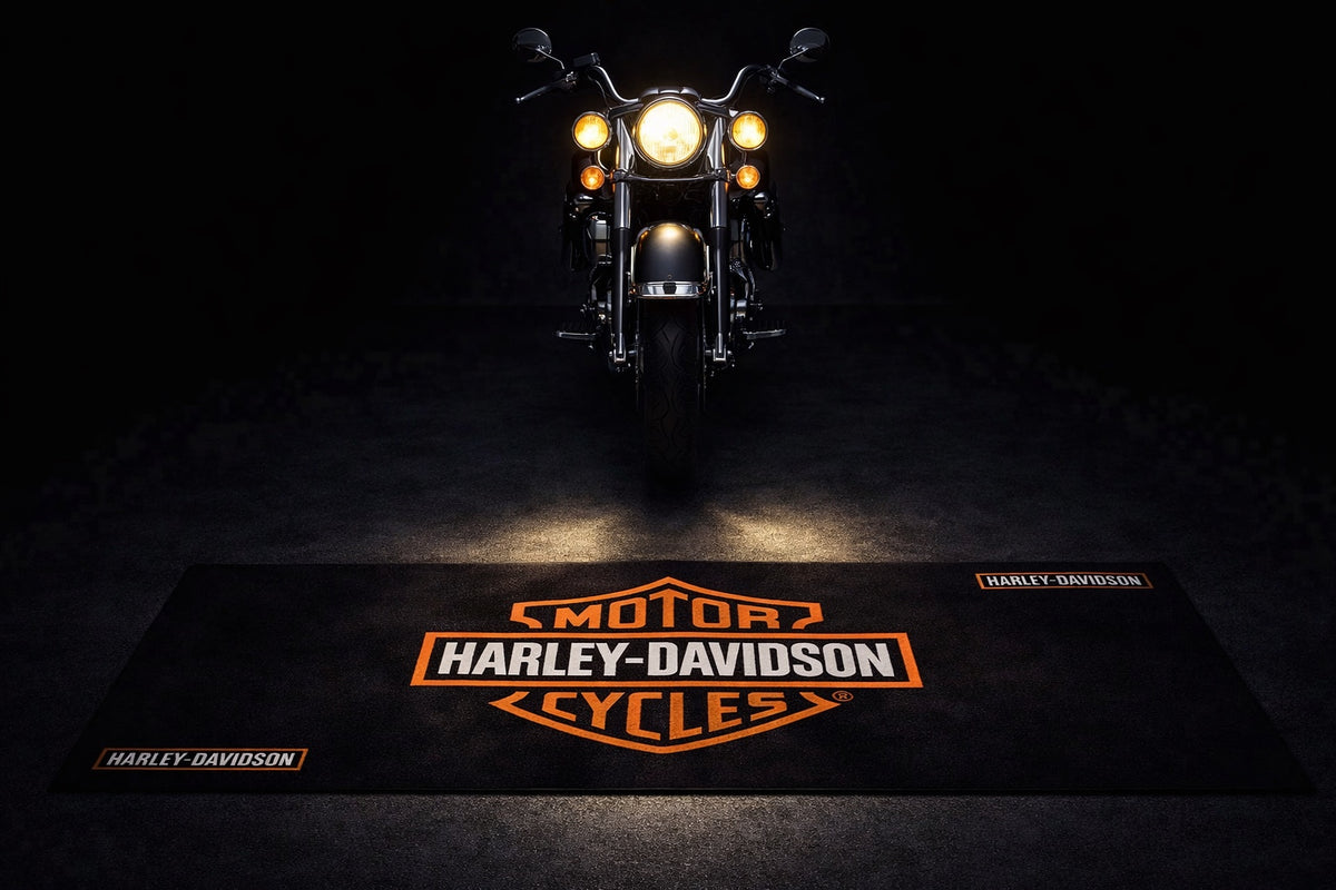 Harley Davidson Motorrad Teppich 75x220 cm Garage Teppich Motorrad Display Rug Werkstatt Dekor