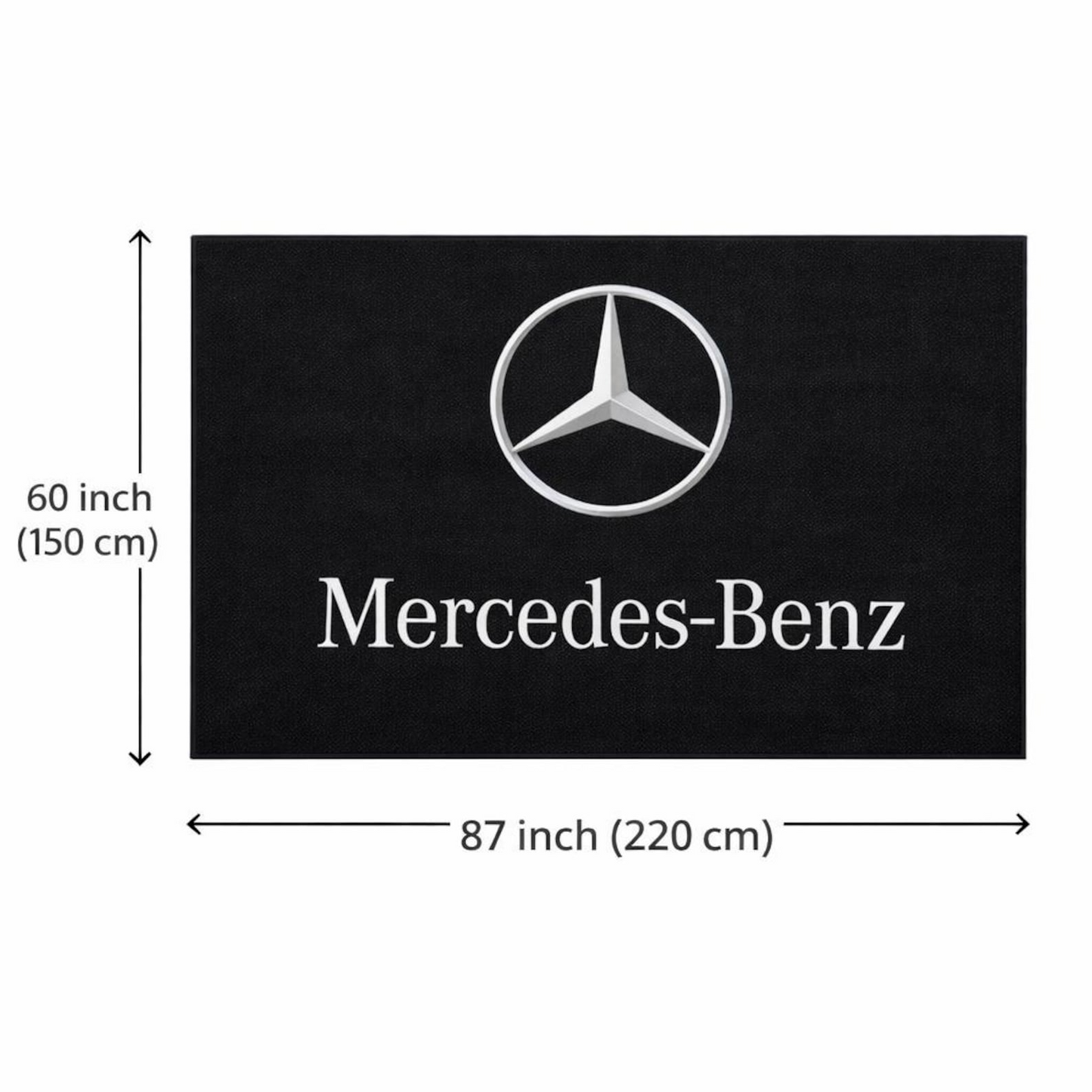 Mercedes Benz Garagen Teppich 150x220 cm Luxus Auto Teppich Garage Wohnzimmer Showroom Rug
