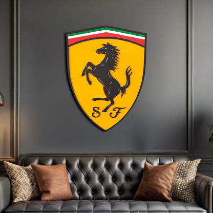 Ferrari Logo Wandschild für die Garage Deko Wandkunst