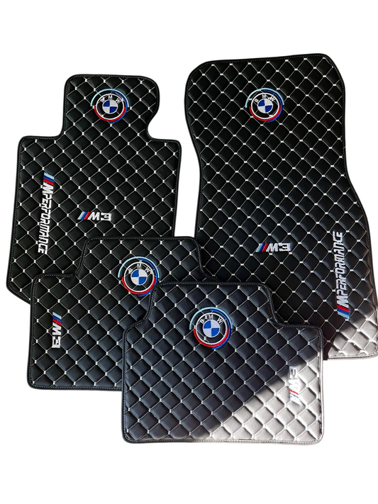 For BMW M3 Leder Fußmatten Maßgeschneidert