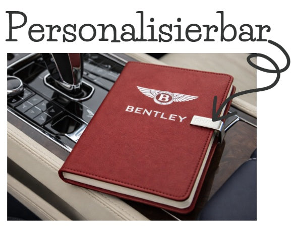 Exklusives Tagebuch Notizbuch mit Bentley Logo Personalisierbaren Initialen