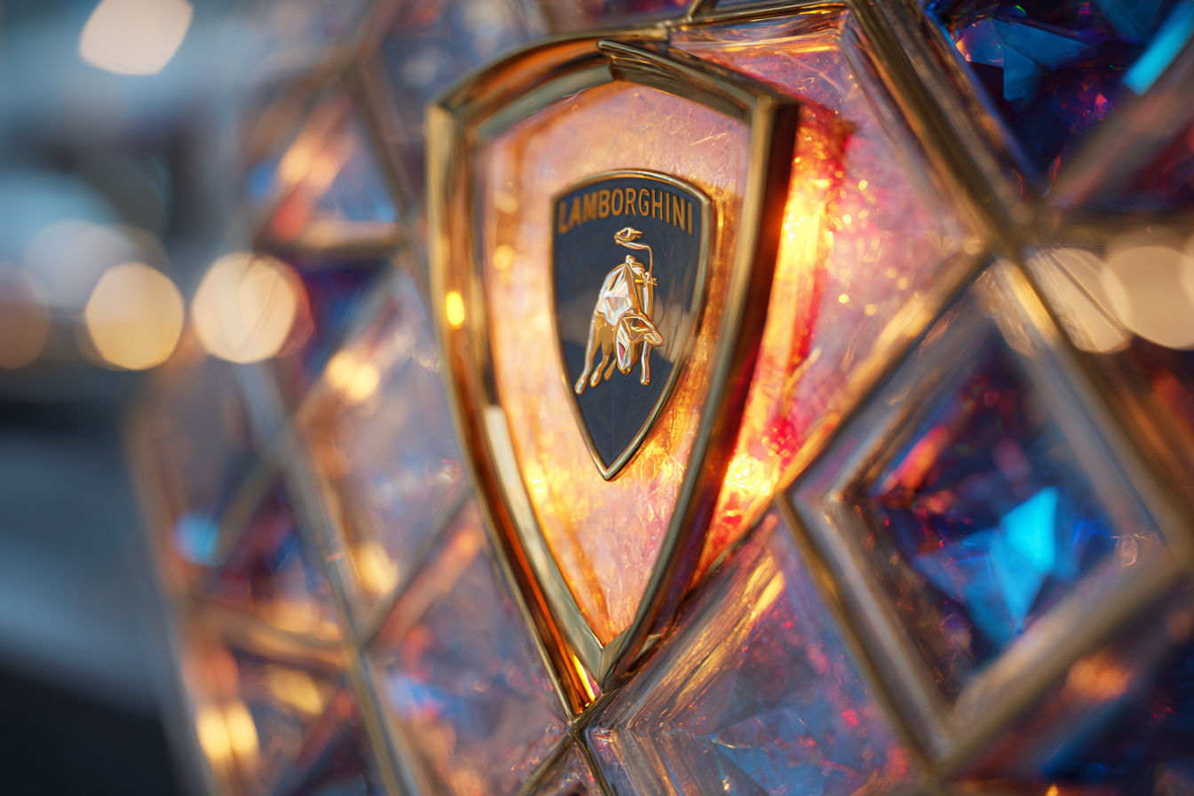 Lamborghini Bild aus gehärtetem Glas 50x50 cm mit SCHWARZEM RAHMEN