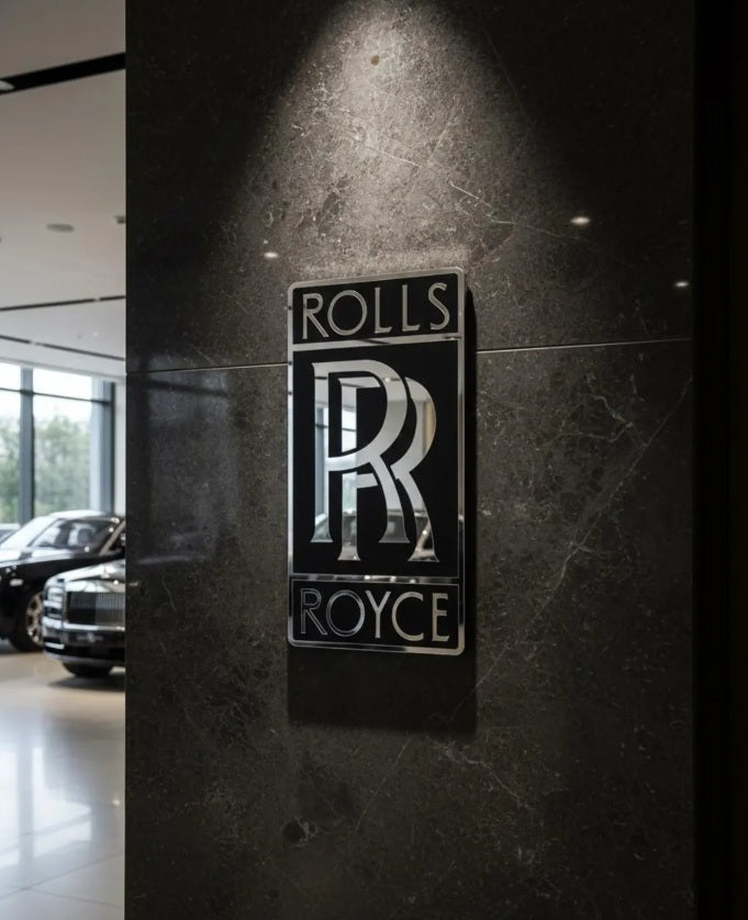 Rolls Royce Logo Wandschild für die Garage Deko Wandkunst